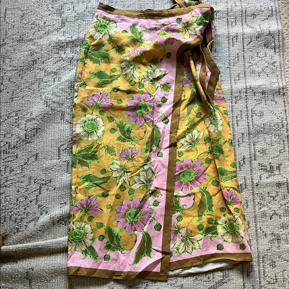 Alemais Yellow Floral Midi Skirt - Picture 3 of 8